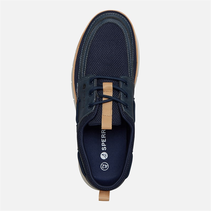 Sperry Mens Roads 3 Eye Boat Shoes Navy