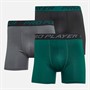 Pro Player Mens Performance Three Pack Boxers Black/Green/Grey