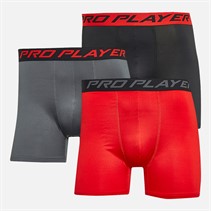 Pro Player Mens Performance Three Pack Boxers Black/Red/Grey