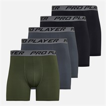 Pro Player Mens Performance Five Pack Boxer Briefs Olive/Black/Grey
