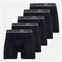 Pro Player Mens Performance Five Pack Boxer Briefs Black
