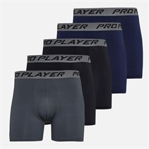 Pro Player Mens Performance Five Pack Boxer Briefs Blue/Grey/Black
