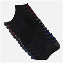 Pro Player Mens Twelve Pack No Show Socks Black/Red