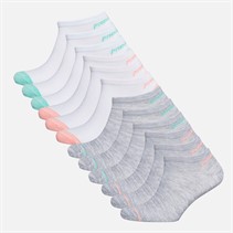 Pro Player Womens Twelve Pack No Show Socks White/Multi