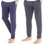 THREADBARE Mens Rene Two Pack Loungewear Joggers Charcoal/Navy