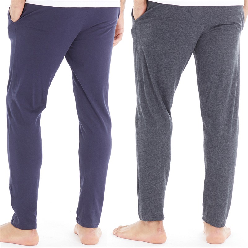THREADBARE Mens Rene Two Pack Loungewear Joggers Charcoal/Navy