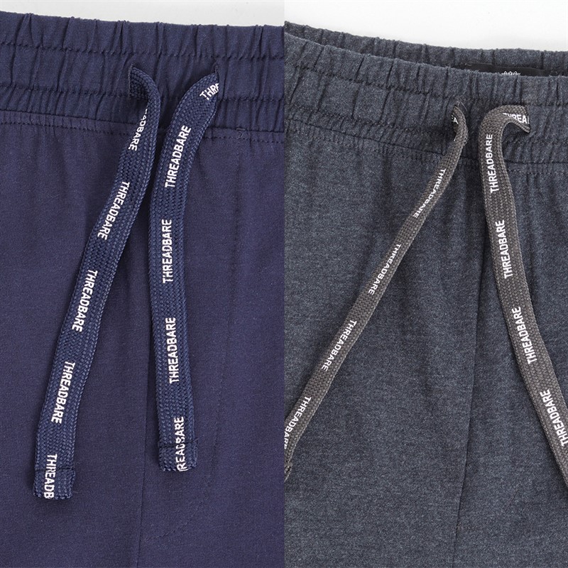 THREADBARE Mens Rene Two Pack Loungewear Joggers Charcoal/Navy