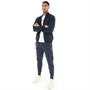 THREADBARE Mens Stefan Zip Fleece Jumper And Joggers Set Navy