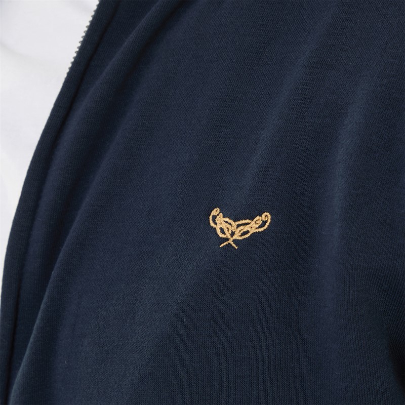 THREADBARE Mens Stefan Zip Fleece Jumper And Joggers Set Navy