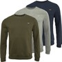 THREADBARE Mens Three Pack Satsuma Crew Neck Sweatshirts Navy/Grey Marl/Khaki