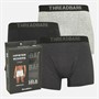 THREADBARE Mens Three Pack Galio Hipster Fit Boxers Black/Charcoal Marl/Grey Marl