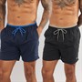 THREADBARE Mens Dawlish Two Pack Swim Short Navy/Black