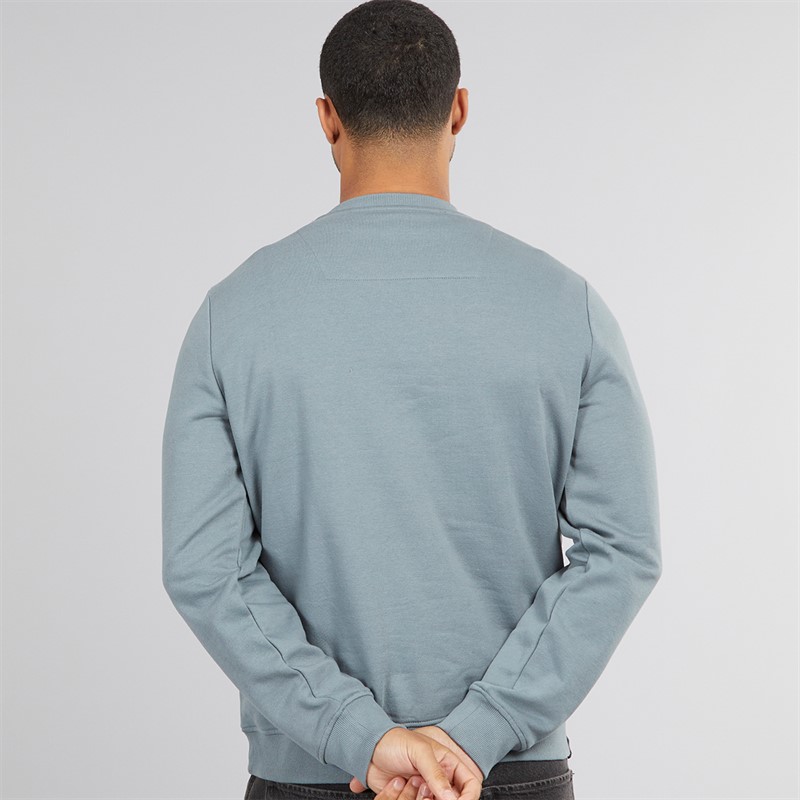 THREADBARE Mens Deeming Crew Neck Sweatshirt Goblin Blue