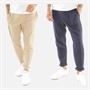 THREADBARE Mens Greggie Two Pack Joggers Navy/Stone