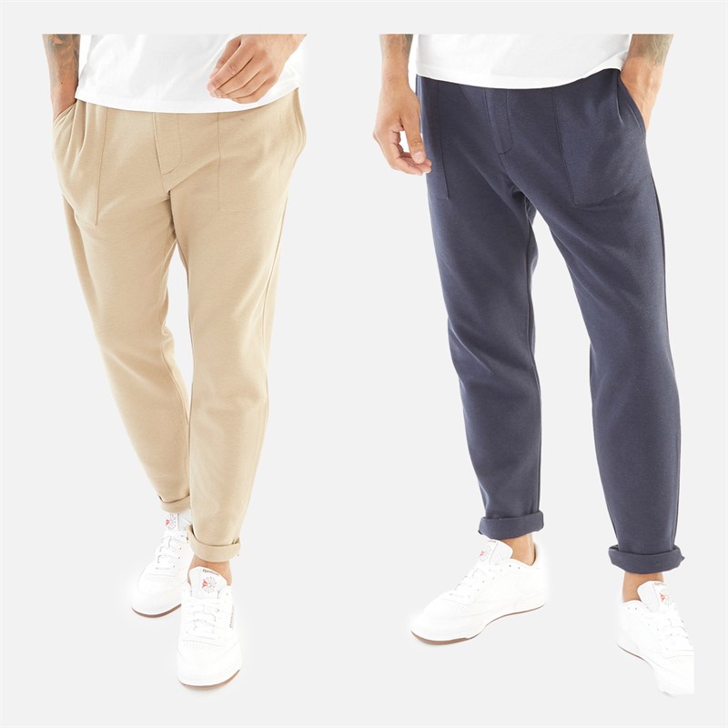 THREADBARE Mens Greggie Two Pack Joggers Navy/Stone