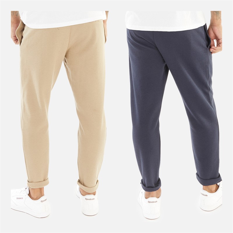 THREADBARE Mens Greggie Two Pack Joggers Navy/Stone