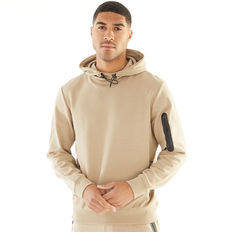 THREADBARE Mens Irlam Hoodie Stone