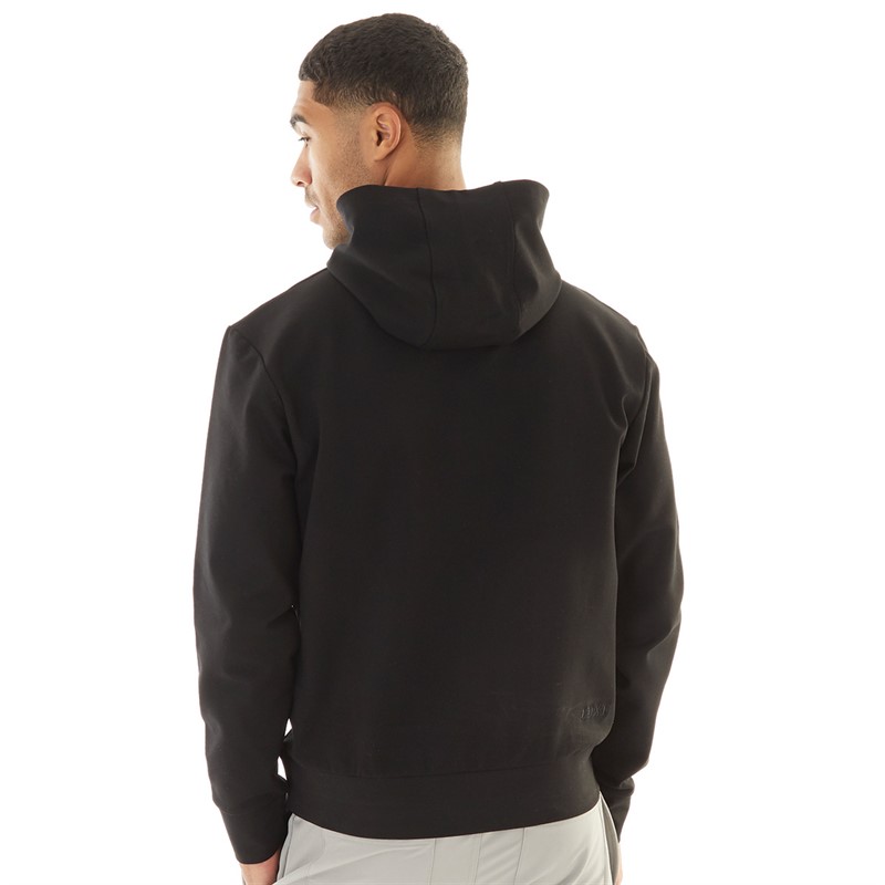 THREADBARE Mens Luxe Aviation Hoodie Black