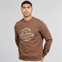 THREADBARE Mens Freeman Crew Neck Sweatshirt Deep Taupe