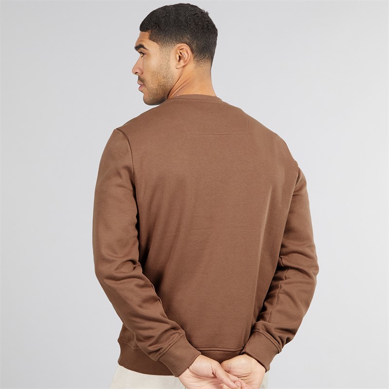 THREADBARE Mens Freeman Crew Neck Sweatshirt Deep Taupe