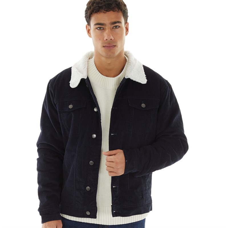 THREADBARE Mens Cord Jacket Navy