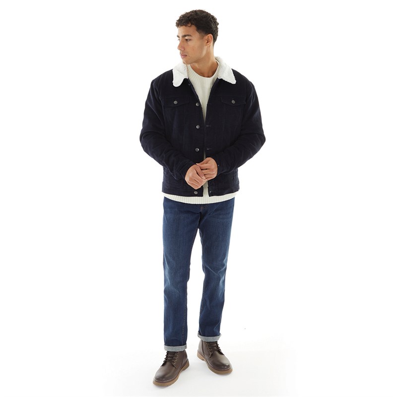 THREADBARE Mens Cord Jacket Navy