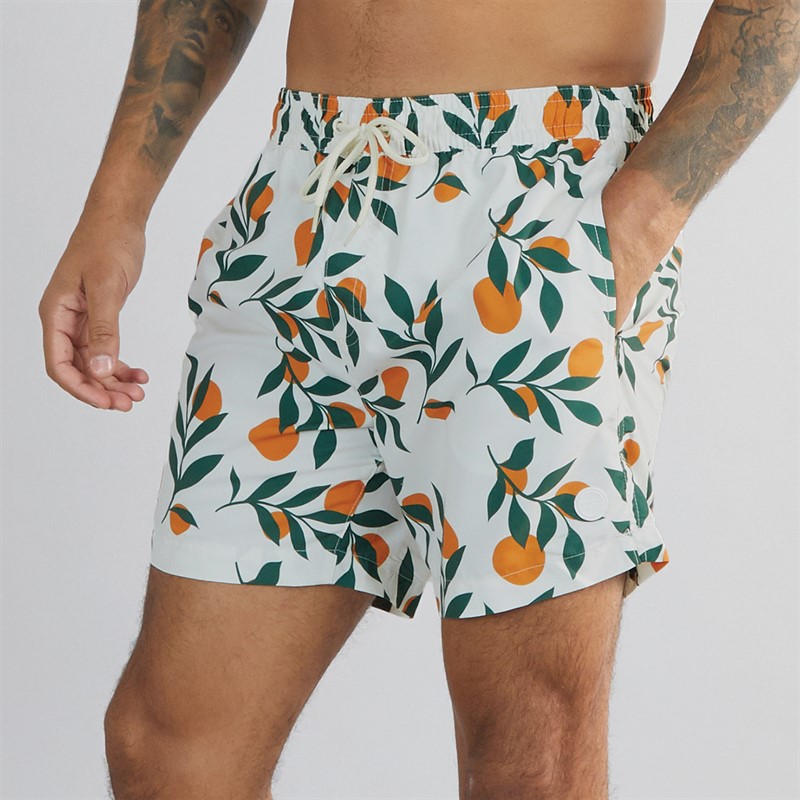 THREADBARE Mens Ripen Microfibre Swim Shorts Cream