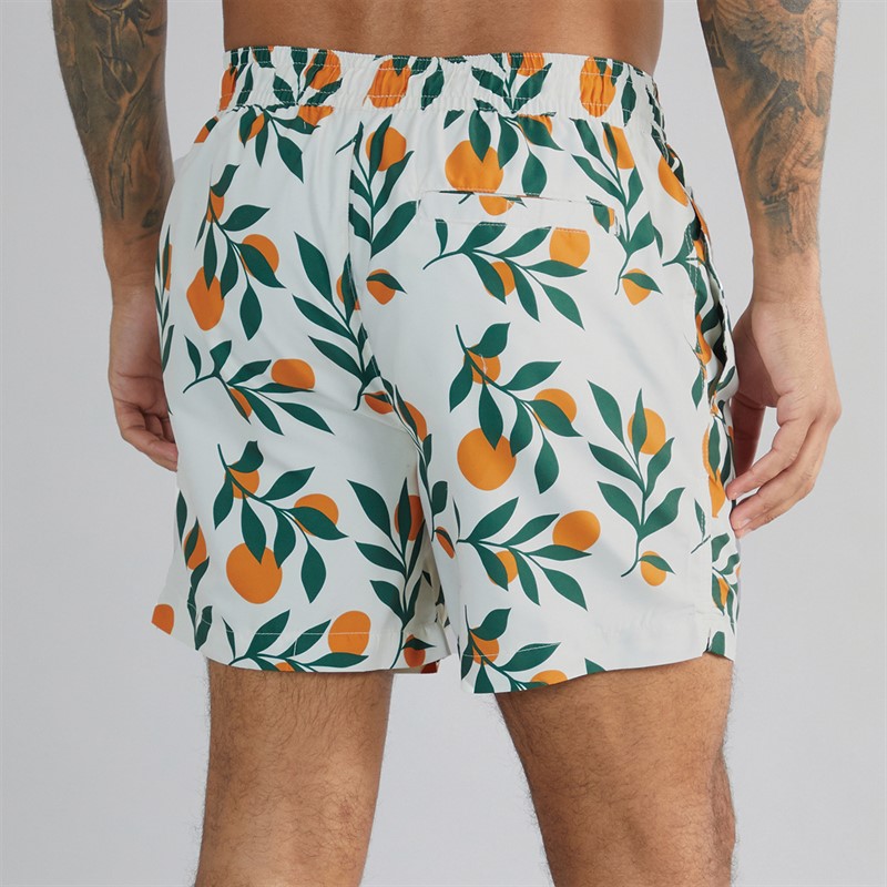 THREADBARE Mens Ripen Microfibre Swim Shorts Cream