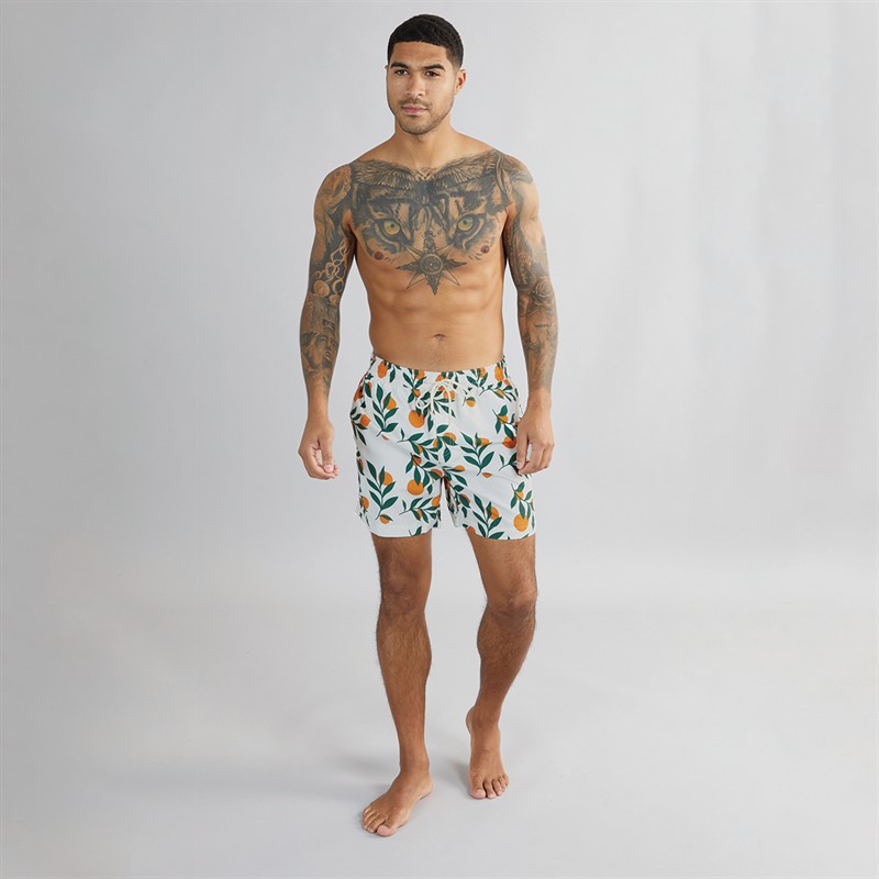 THREADBARE Mens Ripen Microfibre Swim Shorts Cream