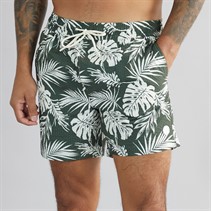 THREADBARE Mens Tuscana Printed Swim Shorts Olive