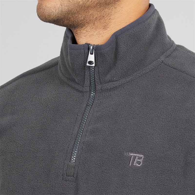 THREADBARE Mens Blade 1/4 Zip Fleece Slate