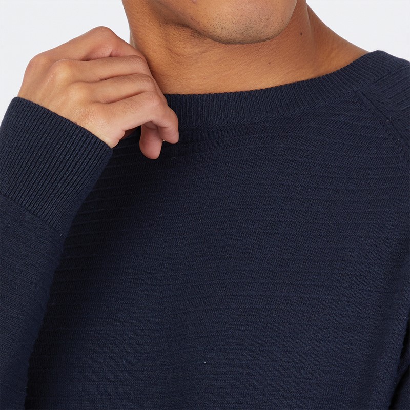 THREADBARE Mens Mowbray Crew Neck Jumper Navy