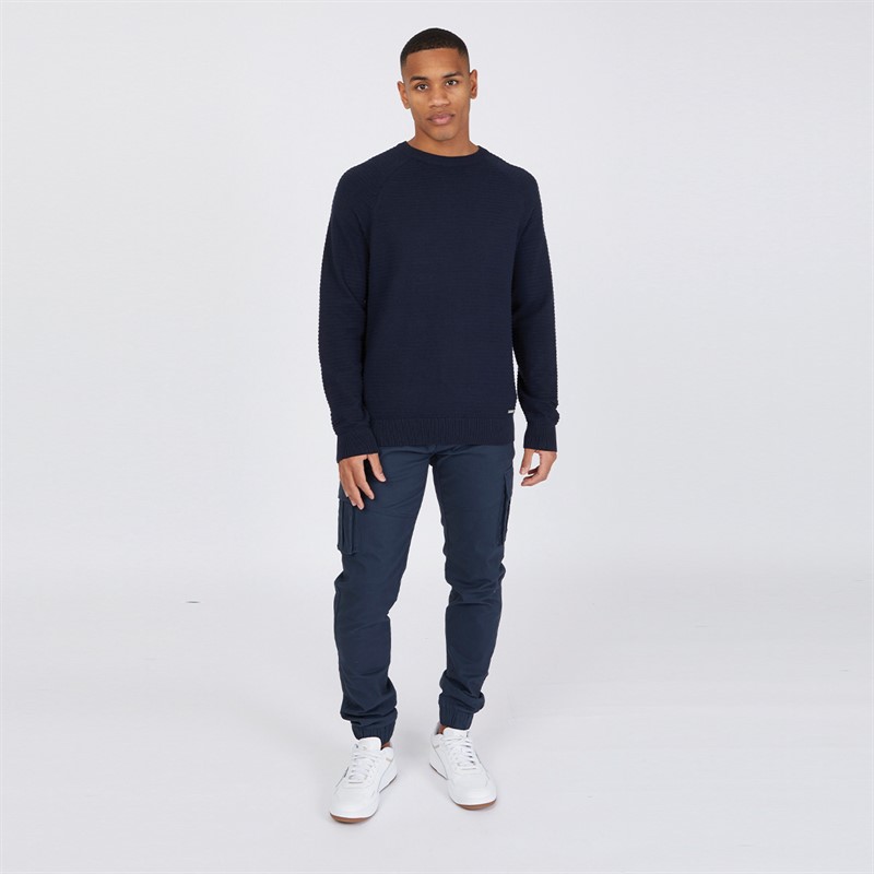 THREADBARE Mens Mowbray Crew Neck Jumper Navy