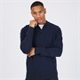 THREADBARE Mens Whinberry Long Sleeve Polo Jumper Navy