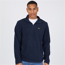 THREADBARE Mens Blade 1/4 Zip Fleece Navy