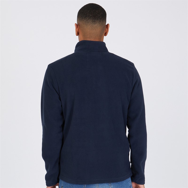 THREADBARE Mens Blade 1/4 Zip Fleece Navy