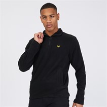 THREADBARE Mens Blade 1/4 Zip Fleece Black