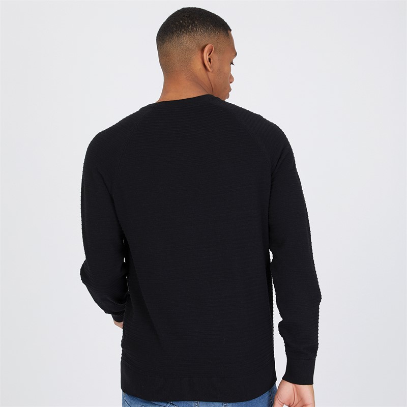 THREADBARE Mens Mowbray Crew Neck Jumper Black