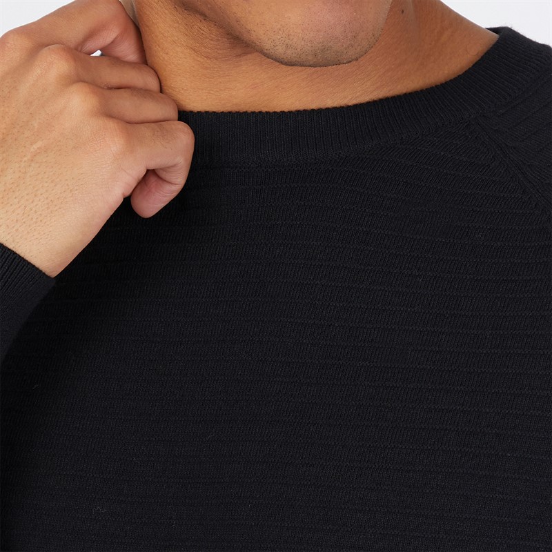 THREADBARE Mens Mowbray Crew Neck Jumper Black