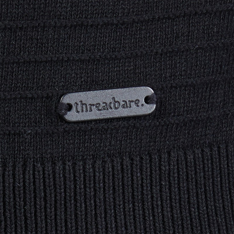 THREADBARE Mens Mowbray Crew Neck Jumper Black