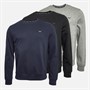 THREADBARE Herren 3er-Pack Ringelblume Rundhals Sweatshirts Schwarz / Marineblau / Grau