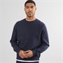 THREADBARE Mens Deyne Mock T-Shirt Crew Neck Sweatshirt Navy