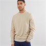 THREADBARE Mens Deyne Mock T-Shirt Crew Neck Sweatshirt Stone