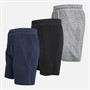 THREADBARE Mens Three Pack Picotto Lounge Shorts Multi