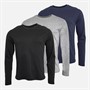 THREADBARE Mens Grammy Three Pack Long Sleeve Tops Multi
