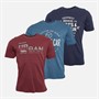 THREADBARE Mens Baronet Three Pack T-Shirts Multi