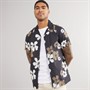 THREADBARE Mens Terrace Short Sleeve Shirt Black