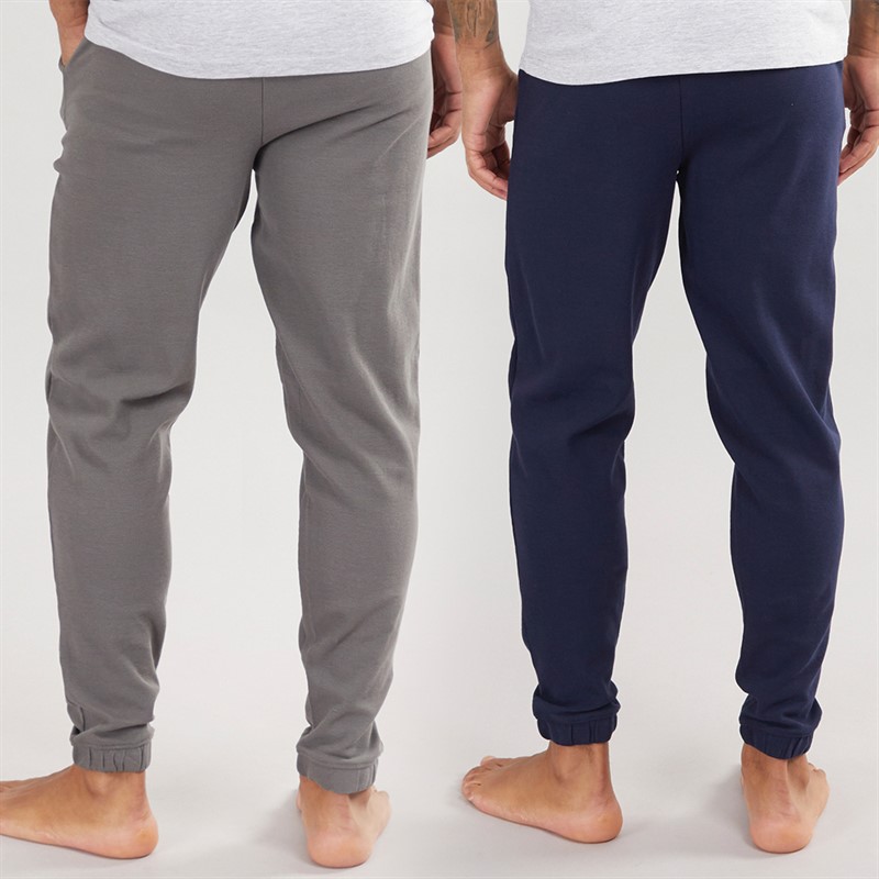 THREADBARE Mens Jerom Two Pack Joggers Slate/Navy