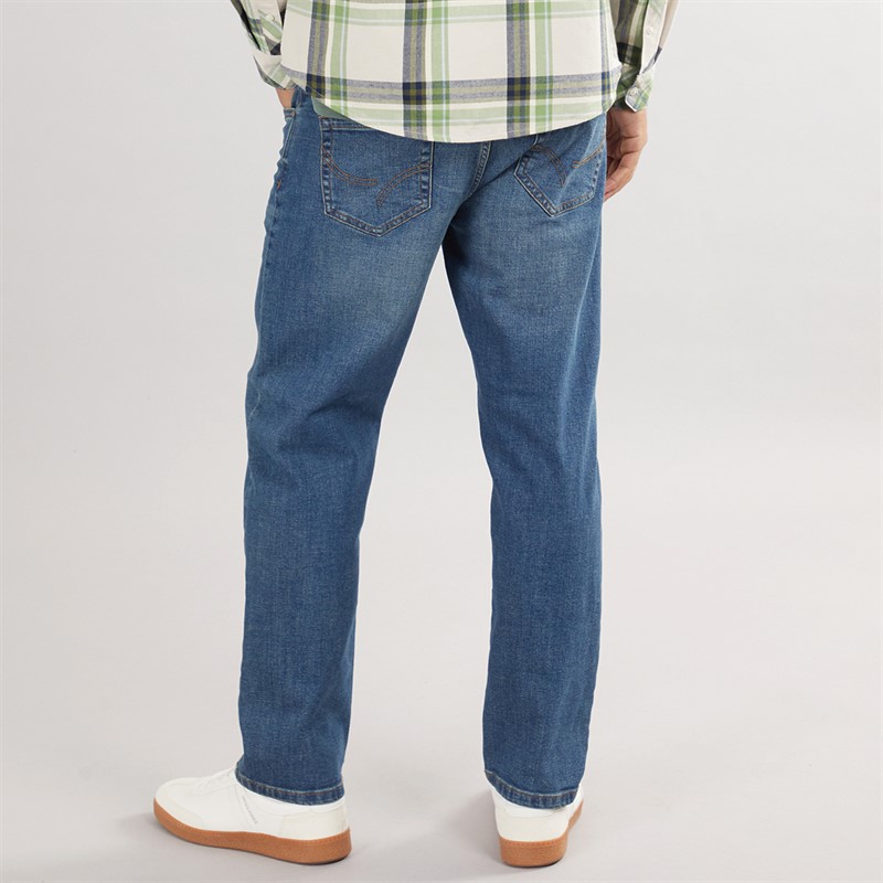 THREADBARE Mens Canterbury Regular Fit Jeans Dirty Wash