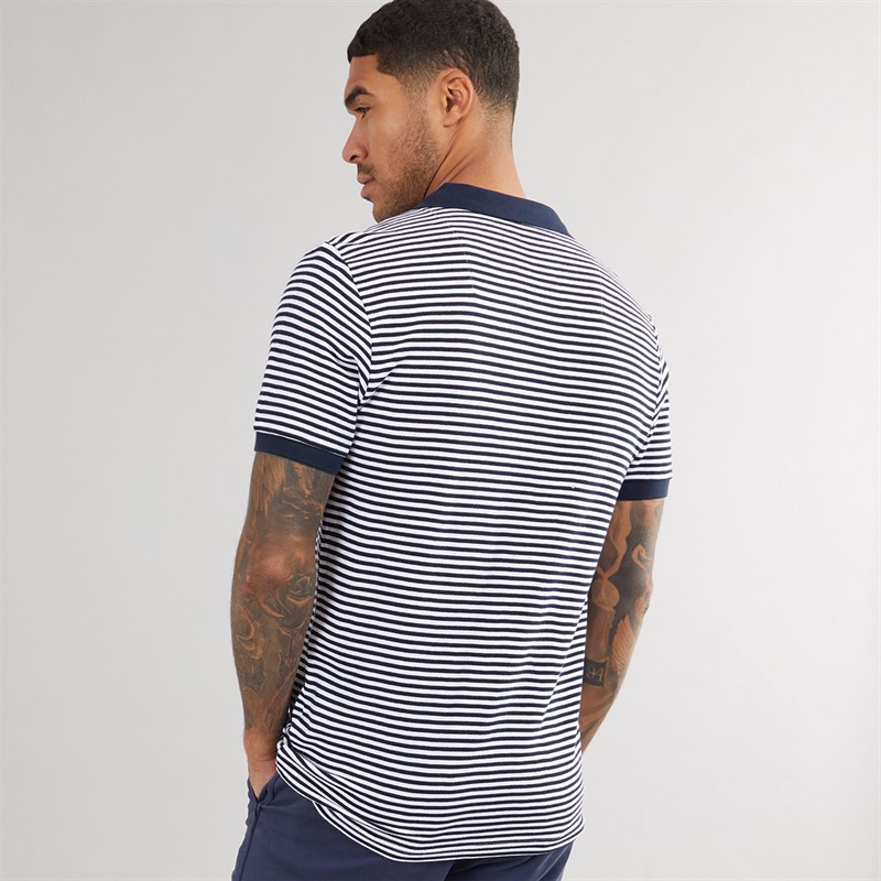THREADBARE Mens Domino Polo Navy